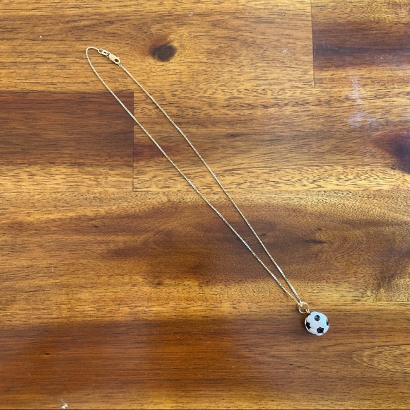 14K gold soccer ball charm necklace - Picture 3 of 9